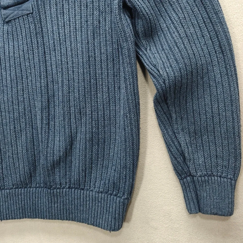 Duluth Trading Shawl Collar Sweater Mens M Ribbed Cotton Wool Blend Fisherman